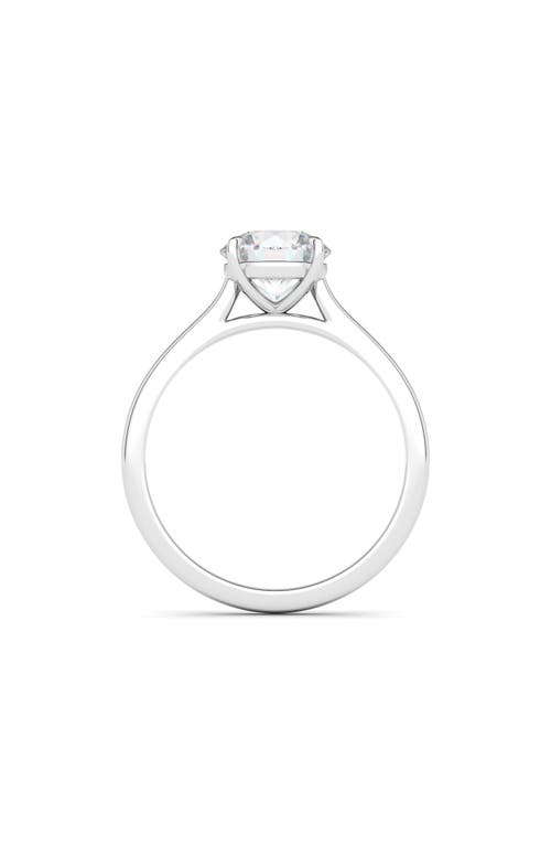 Hautecarat 18k White Gold Round Cut Lab Created Diamond Engagement Ring In 18k White Gold