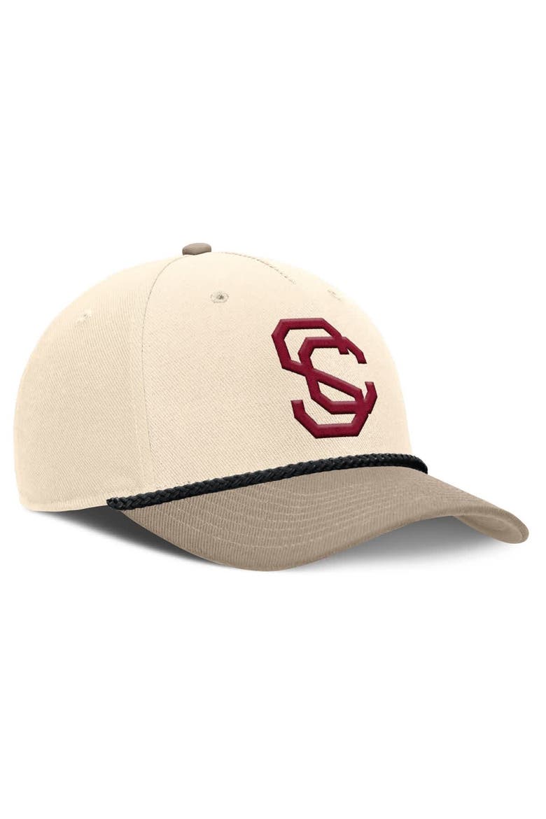 Men's Nike Natural USC Trojans Rise Legacy Throwback Logo Adjustable Hat, Alternate, color, Natural