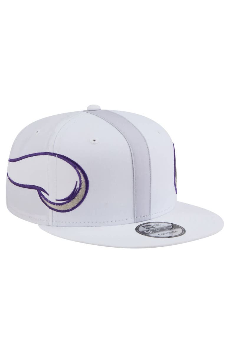 New Era Men's New Era White Minnesota Vikings Helmet 9FIFTY Snapback Hat, Main, color, 