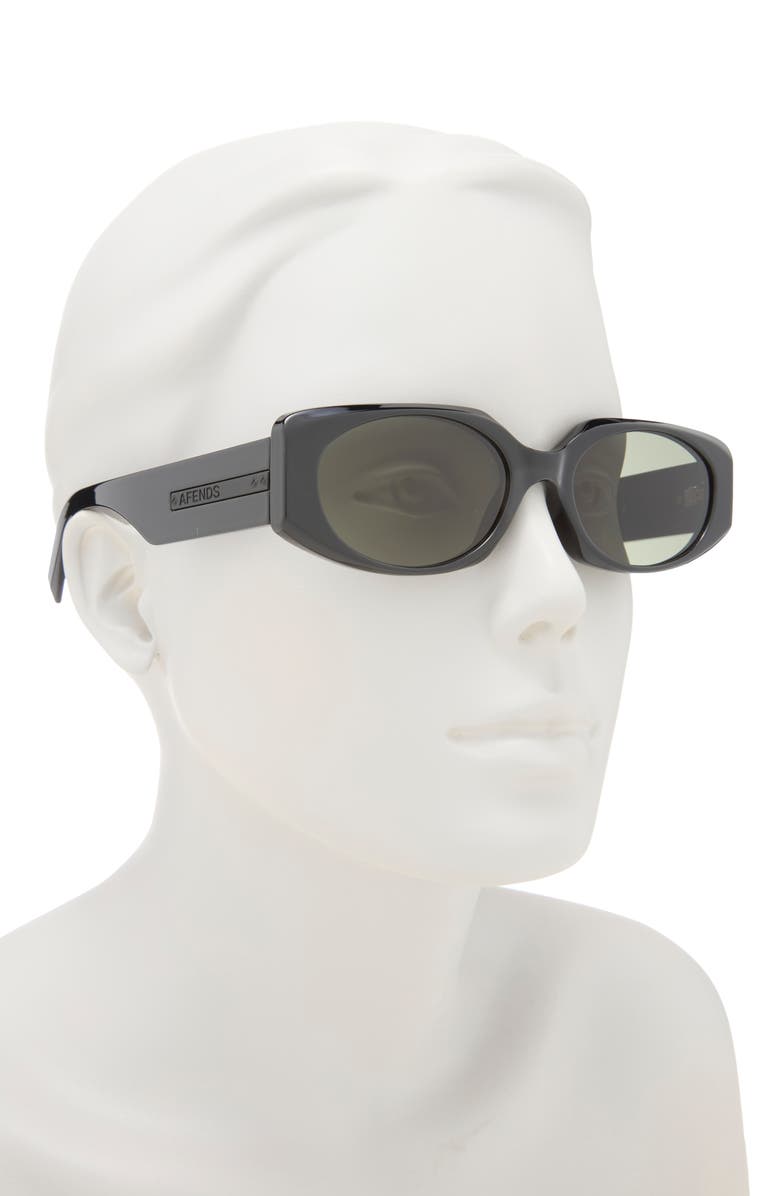 Le Specs Persona 55mm Oval Sunglasses, Alternate, color, Black