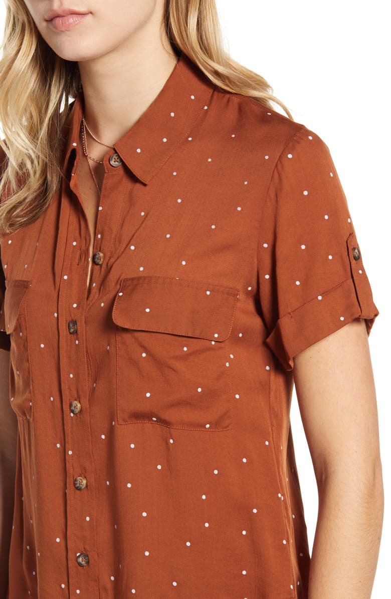 Socialite Polka Dot Camp Shirt, Alternate, color, 