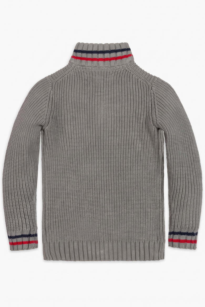 Kids' Organic Cotton Half Zip Sweater, Alternate, color, Dark Gray Heather