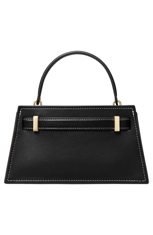 Tory Burch Petite Lee Radziwill Leather Top Handle Bag In Black