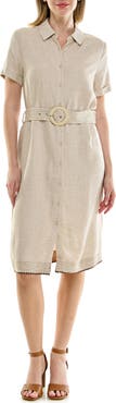 Nanette Lepore Embroidered Short Sleeve Midi Shirtdress