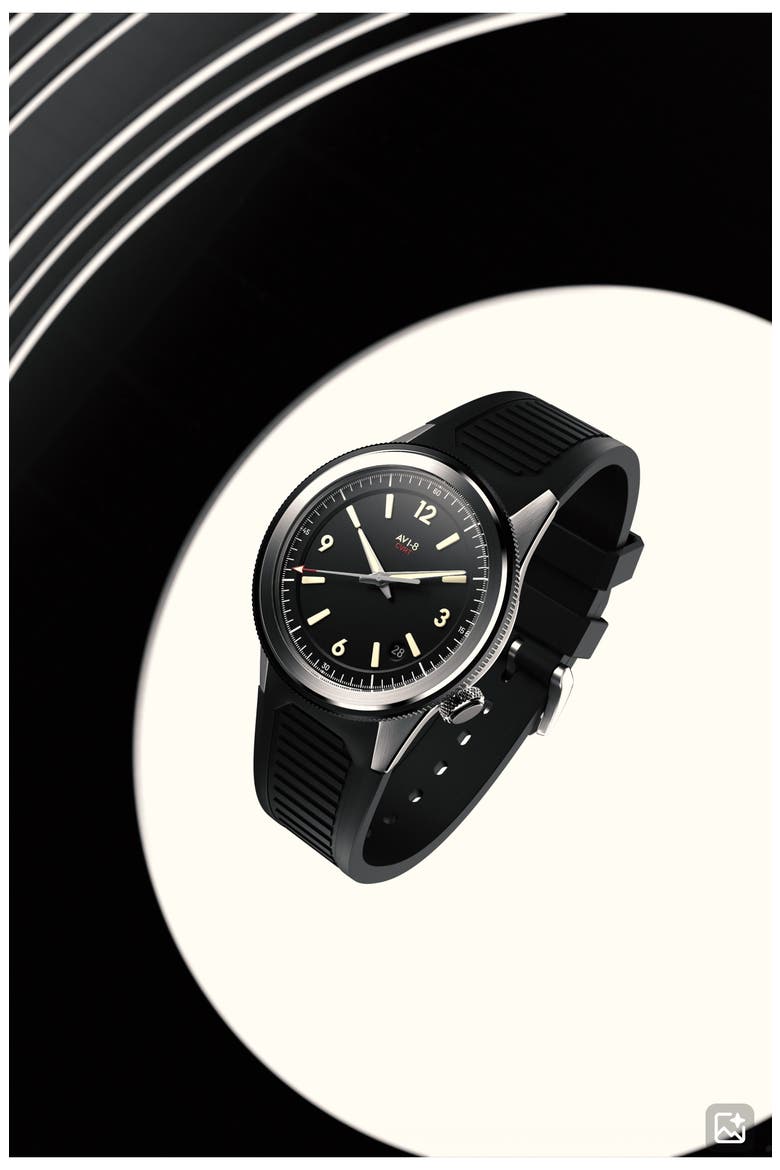 x Worn & Wound Creative Services CRVT 3775A Night Shadow Automatic Watch, 37.75mm, Alternate, color, BLACK