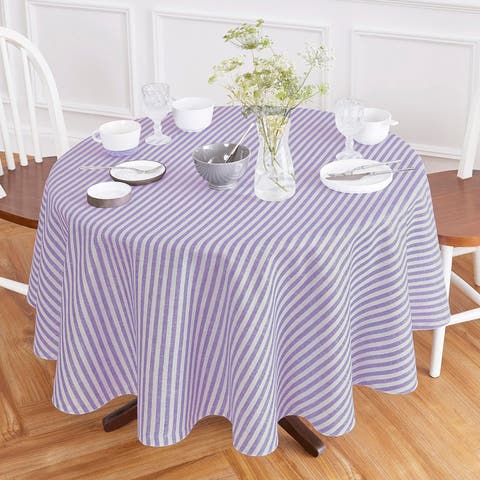 Linen Round Tablecloth - Amalfi Stripe