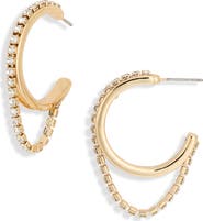 NORDSTROM RACK Draped Crystal Chain Hoop Earrings