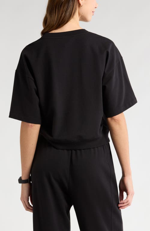 Zella Terry Crewneck Sweatshirt In Black