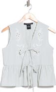 Forgotten Grace Embroidered Peplum Sleeveless Top