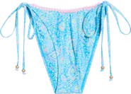 Kulani Kinis Blanket Stitch Embroidery Trim Tie Side Bikini Bottoms