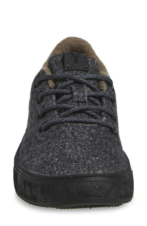 Yy Nation Cirro Wool Blend Water Resistant Low Top Sneaker In Charcoal/black
