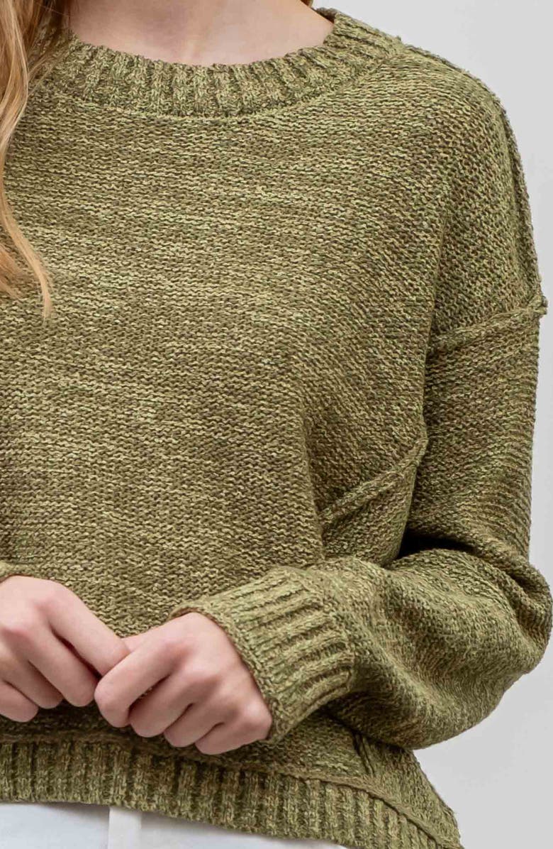 Blu Pepper Crewneck Sweater, Alternate, color, Olive