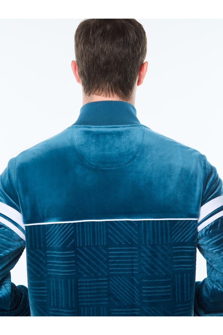 Debossed Orion Velour Track Jacket, Alternate, color, LEGION BLUE