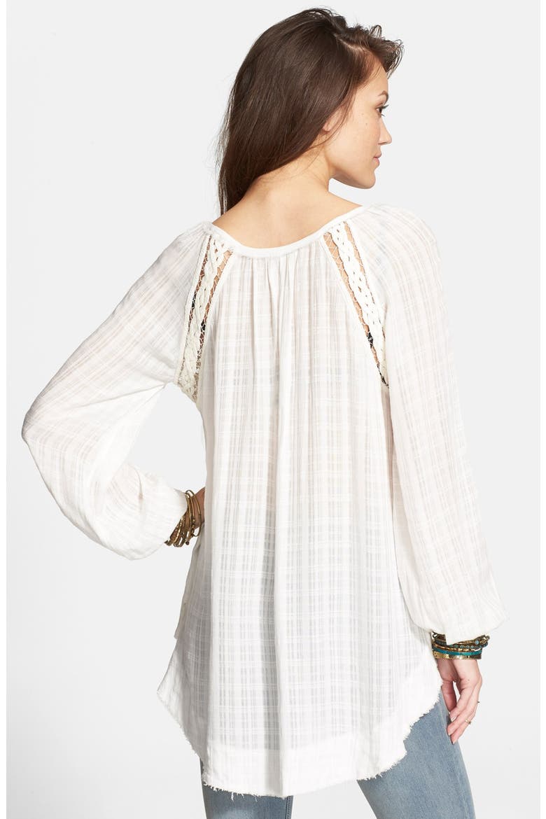 Embroidered Button Front Top, Alternate, color, IVORY