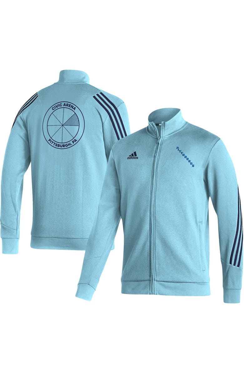 adidas Men's adidas Light Blue Pittsburgh Penguins Team Classics Full-Zip Track Jacket, Alternate, color,