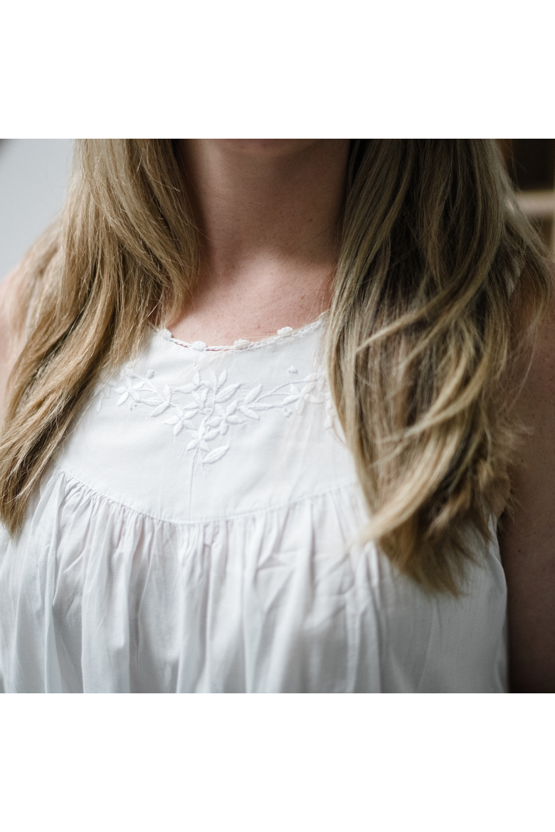 Garland Nightgown, Alternate, color, White