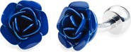 CLIFTON WILSON Men's Blue Rose Brass Cuff Links