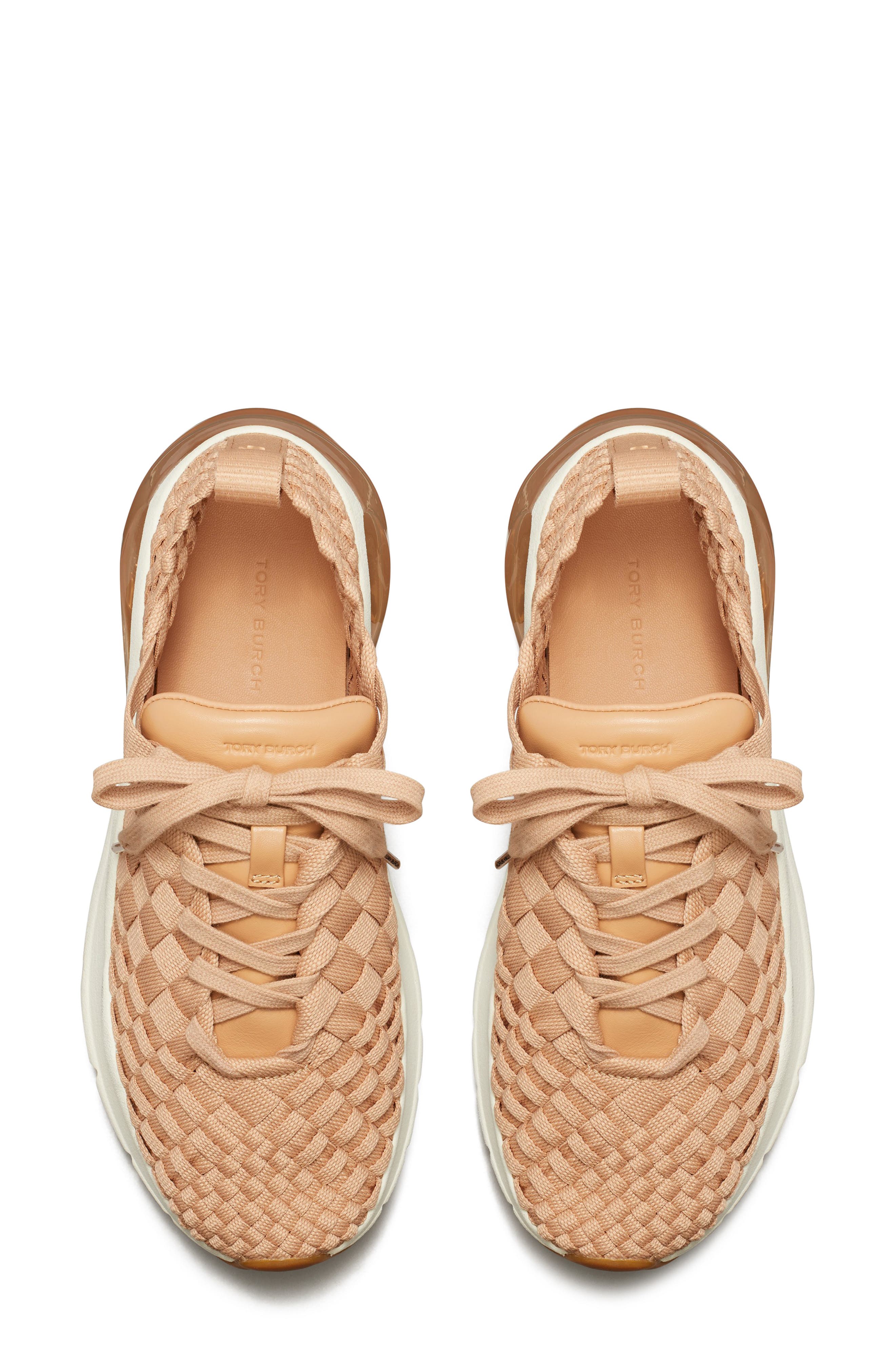 Tory Burch Good Luck Woven Sneaker, Alternate, color, Vintage Blush