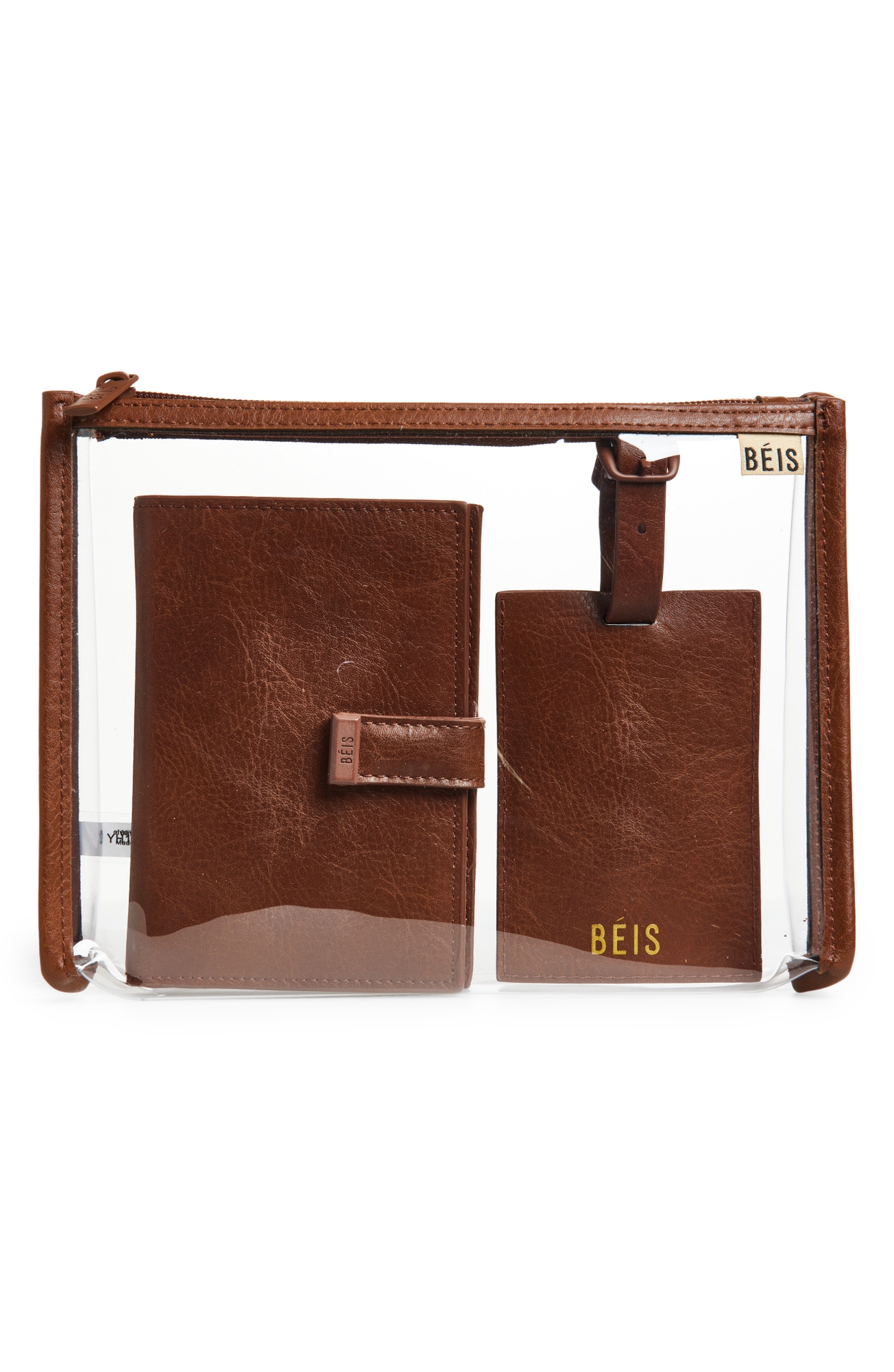 Béis The Passport Holder & Luggage Tag Set - Maple
