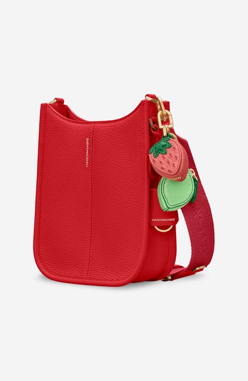 Maison De Sabre Maison De Sabré Mini Leather Saddle Bag In Pomegranate Red