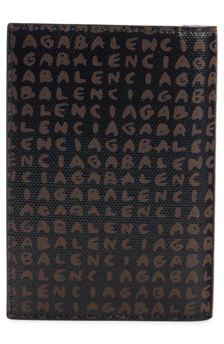 Balenciaga Snob Allover Logo Coated Canvas Passport Holder, Alternate, color, 6636 Coral