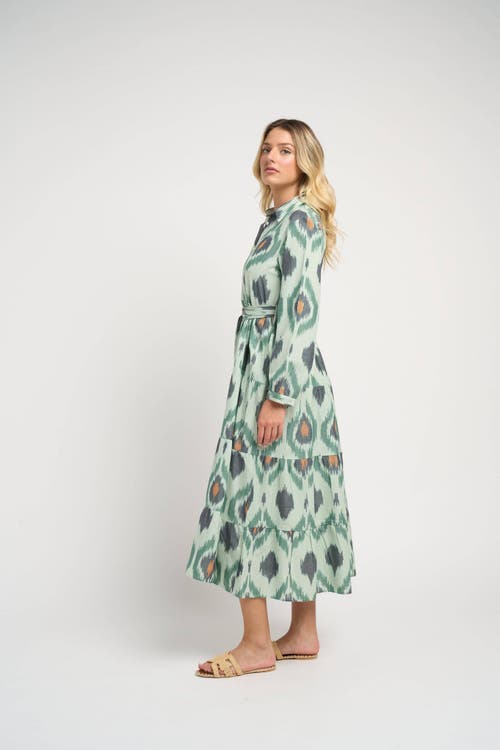 Guadalupe Design Ariel Ikat Dress In Green