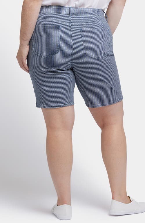 Nydj Ella Side Slit Denim Shorts In Malaga Stripe