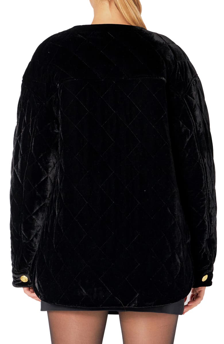 Endless Rose Premium Quilted Velvet Oversized Jacket, Alternate, color, 