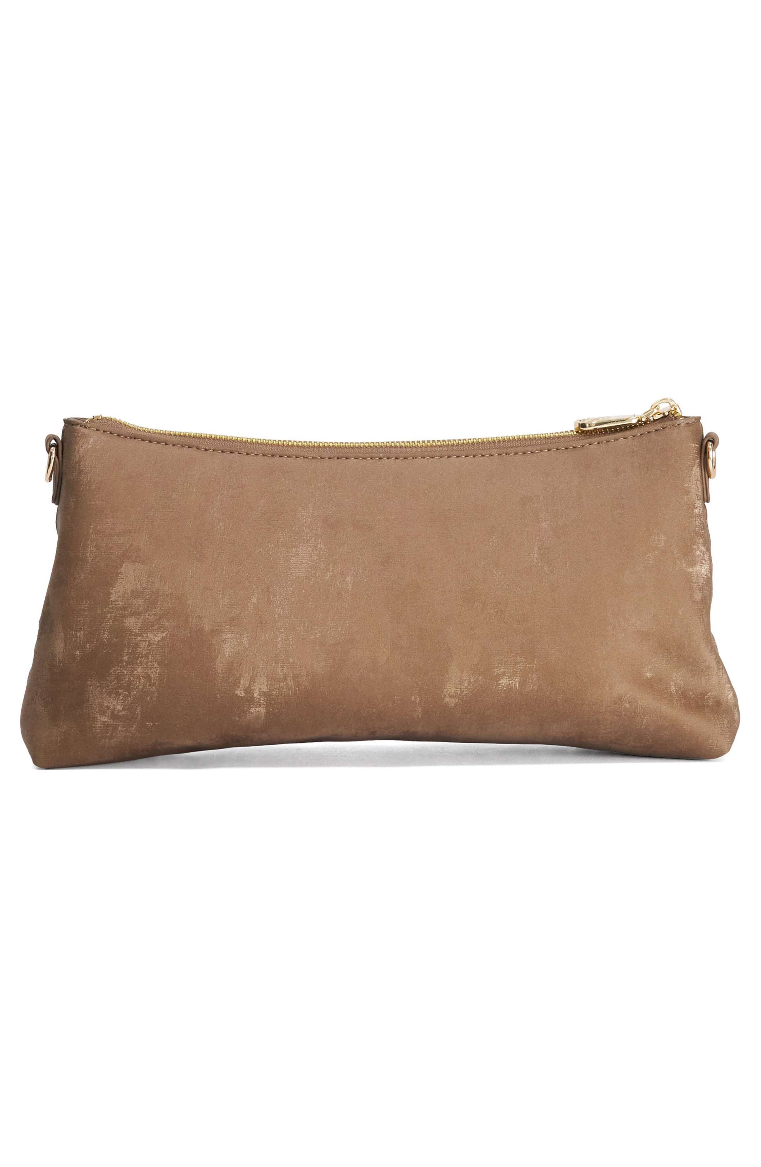 Dune London Earlington Small Zip Shoulder Bag, Alternate, color, Bronze