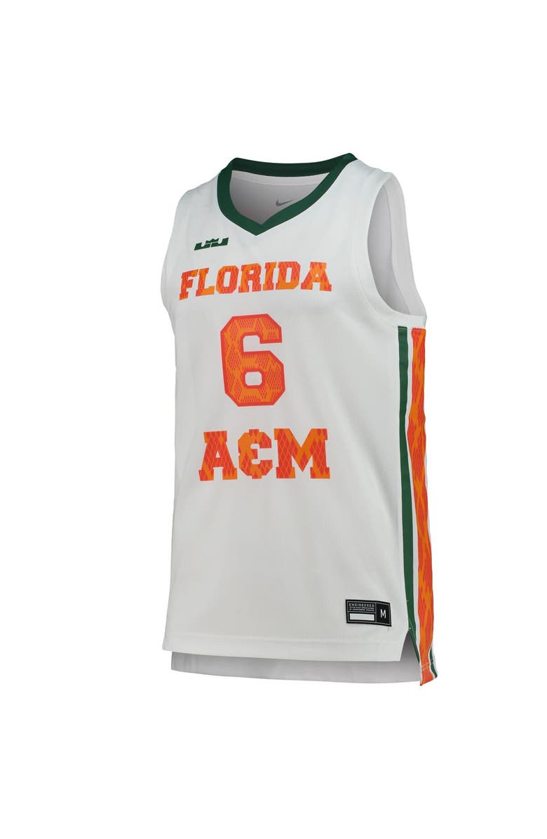 NIKE X LEBRON JAMES Men's Nike x LeBron James White Florida A&M Rattlers Replica Basketball Jersey, Alternate, color, White