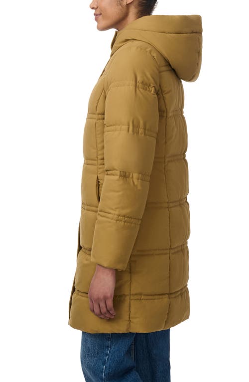 Bernardo Minimalist Double Needle Stitched Puffer Coat In Desert Sand