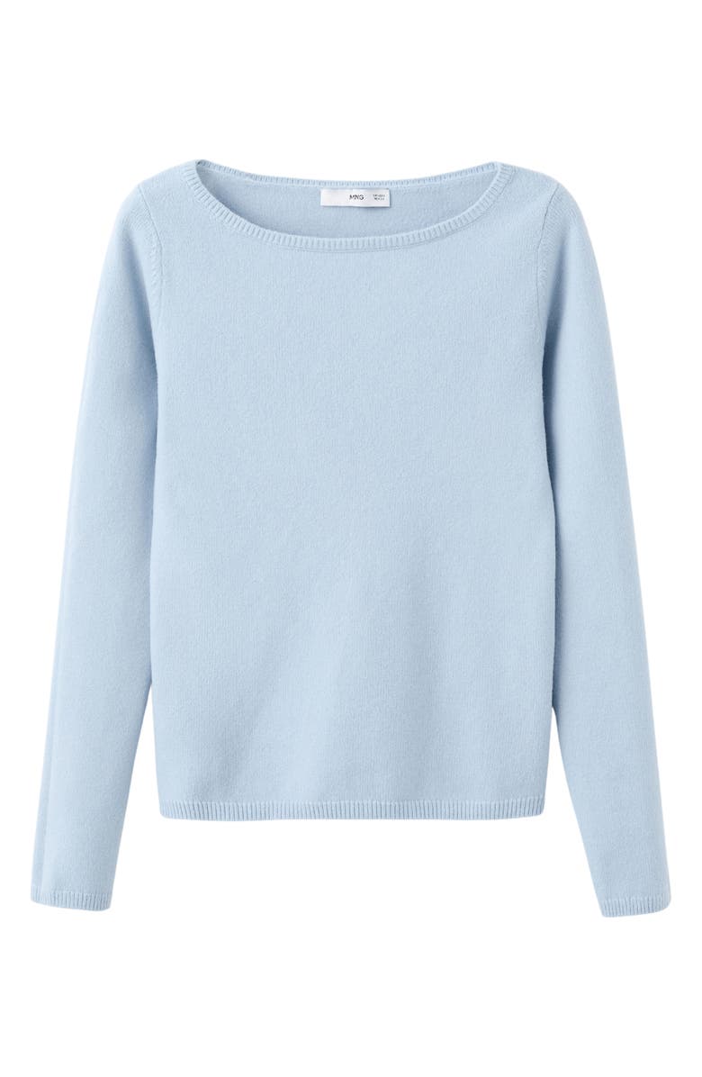 MANGO Boat Neck Sweater, Alternate, color, Sky Blue