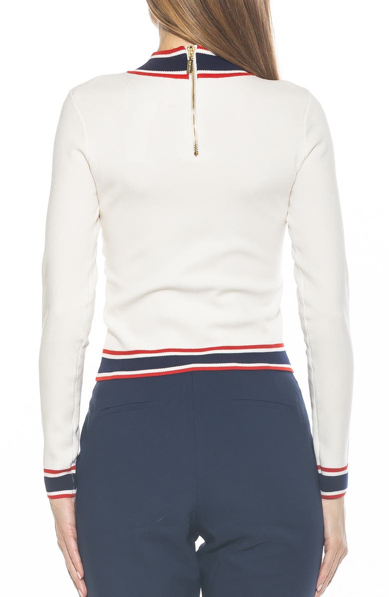 Alexia Admor Kiley Stripe Crop Sweater, Alternate, color, Ivory Multi