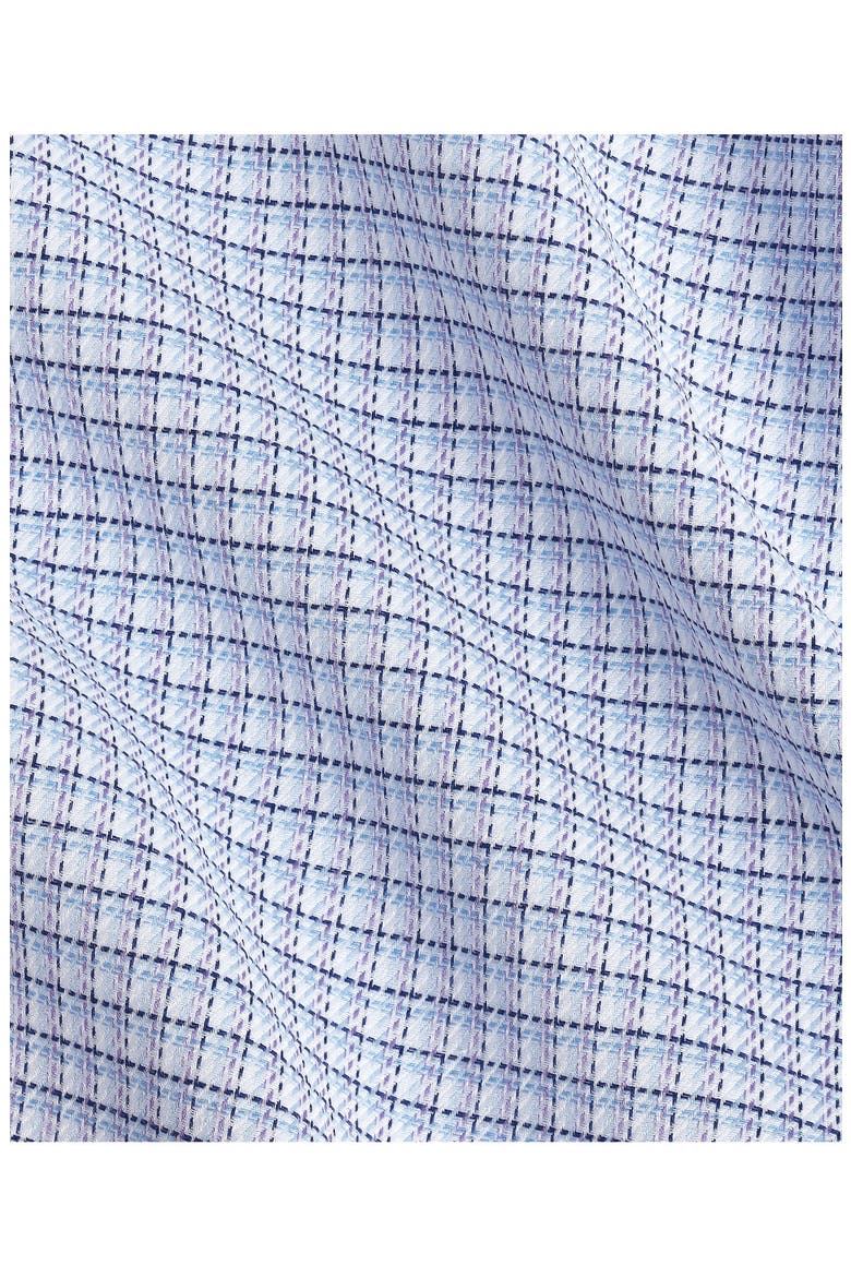 Trim Fit Check Stretch Cotton Twill Dress Shirt, Alternate, color, BLUE/ PURPLE