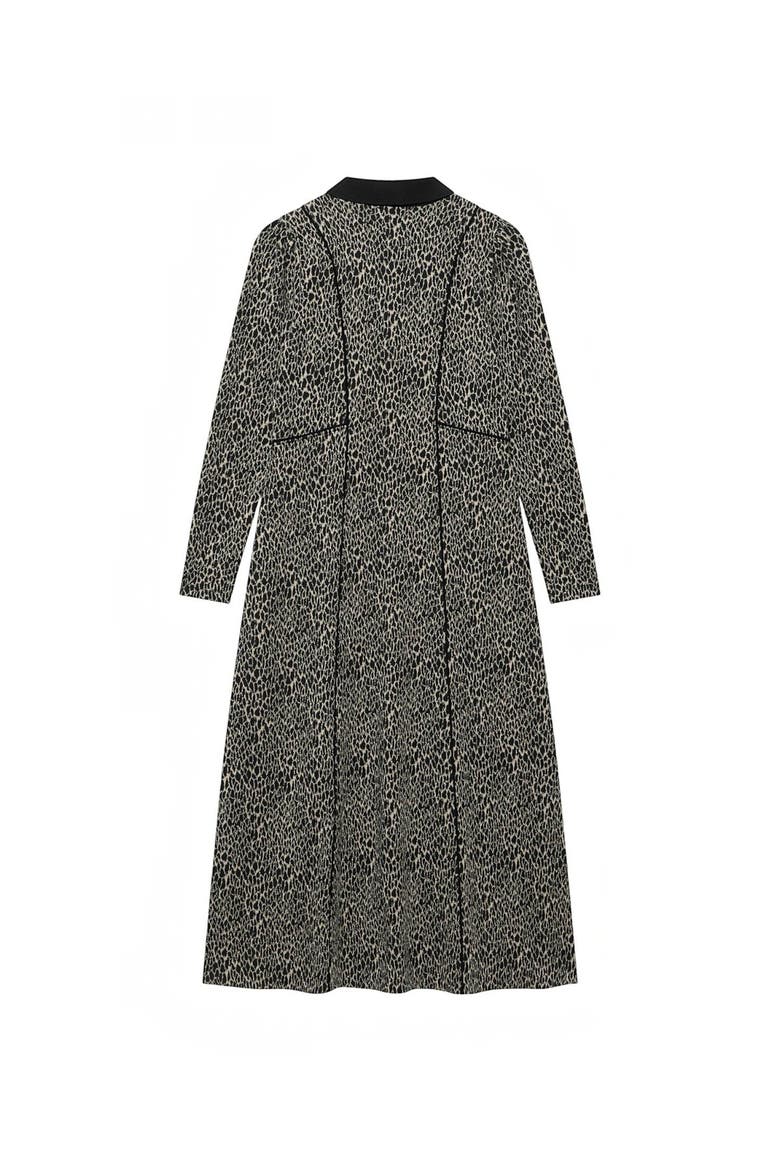 Animal Print Jacquard Midi Dress, Alternate, color, Neutral