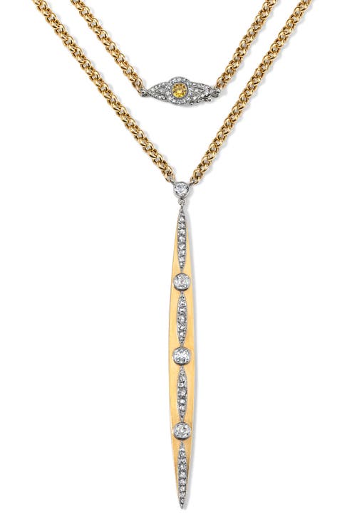 Gilded Age 18K Gold & Diamond Sautoir Necklace