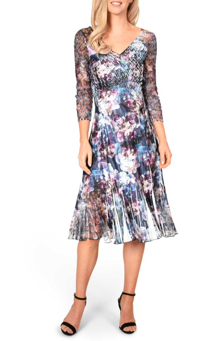 Komarov Charmeuse Chiffon A-Line Dress, Main, color, 