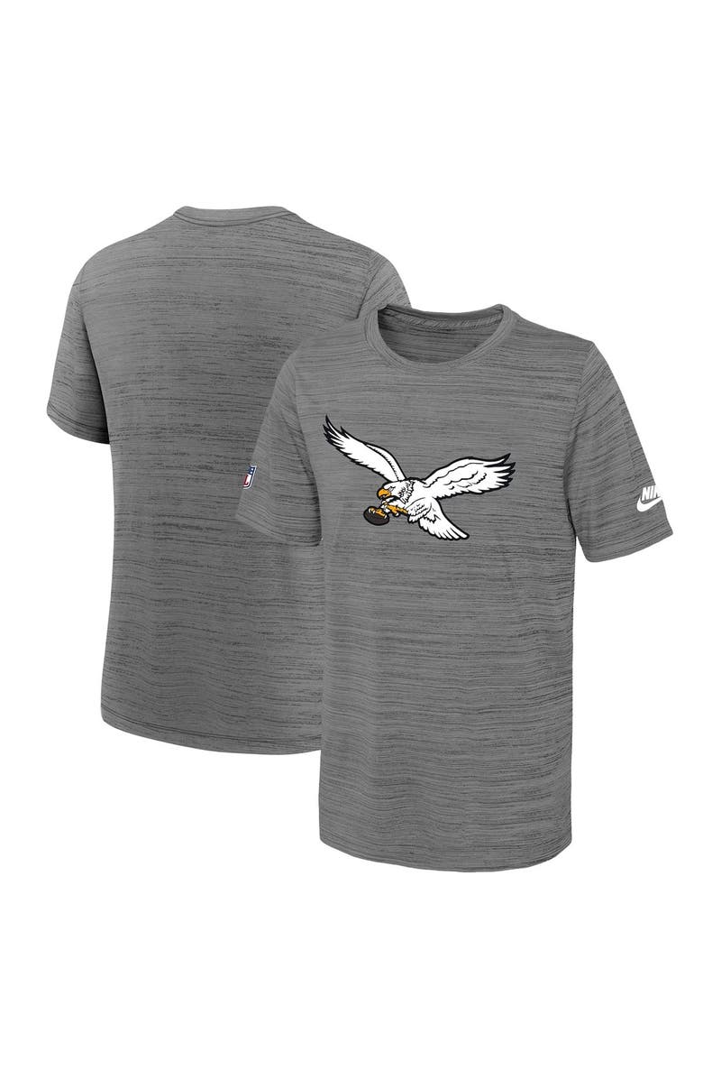 Nike Youth Nike Heather Gray Philadelphia Eagles Throwback Performance T-Shirt, Alternate, color, 