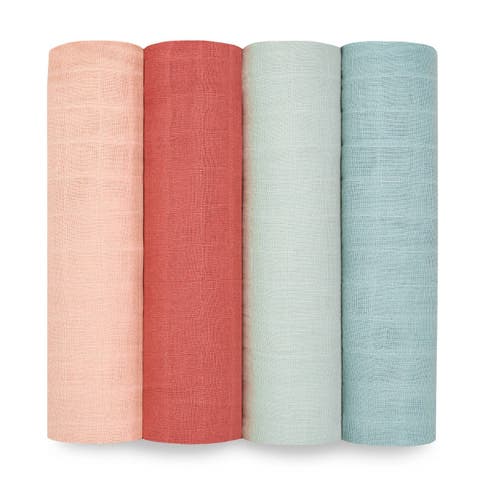Boutique 4-Pack 100% Organic Cotton Muslin Swaddles