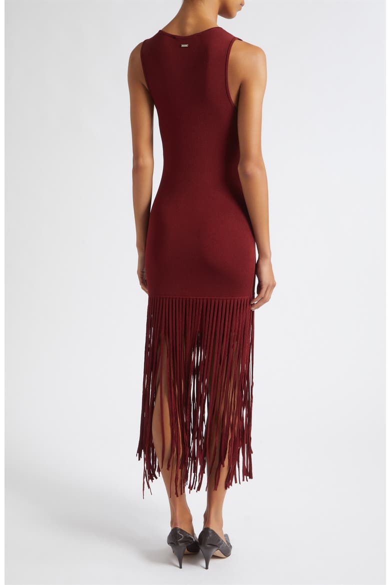 Margaux Racer Fringe Minidress, Alternate, color, OXBLOOD