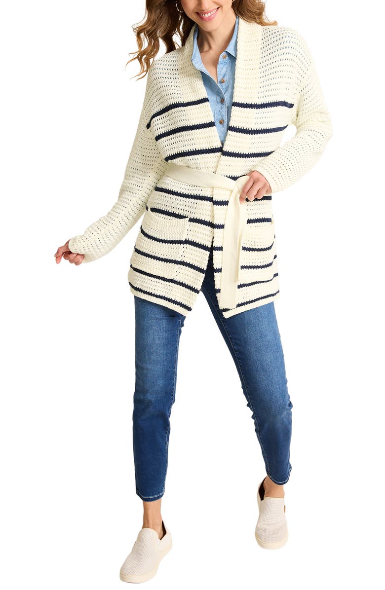 Tommy Bahama Stripe Open Stitch Cardigan, Main, color,