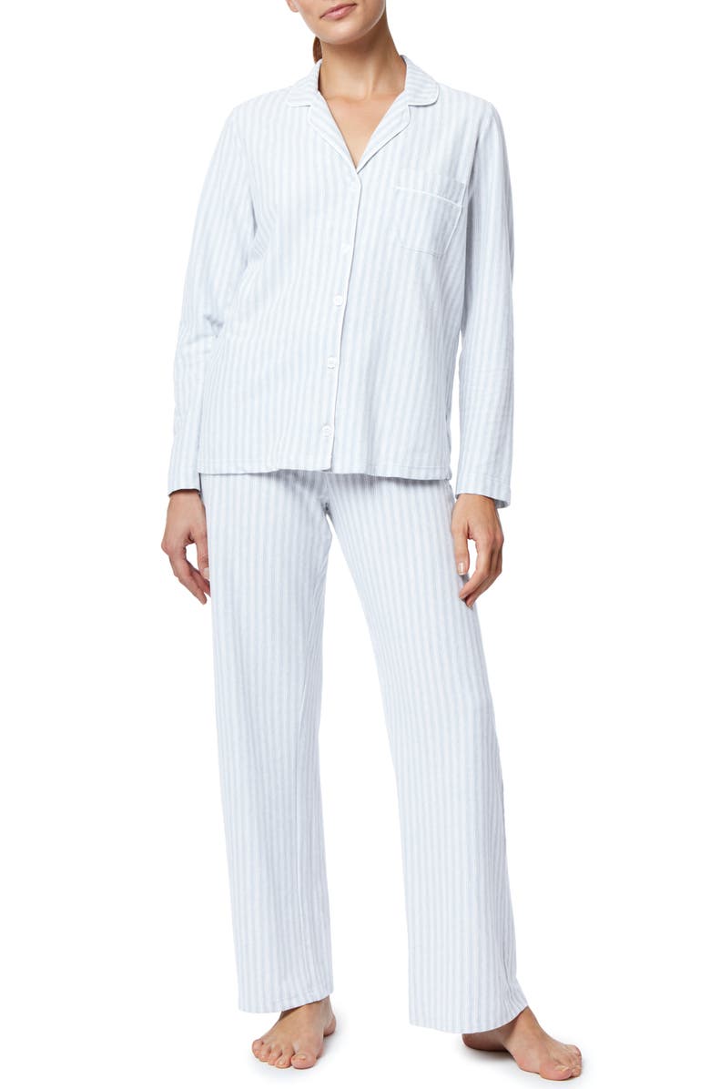 The White Company Pink Stripe Brushed Cotton Pajamas, Main, color, 