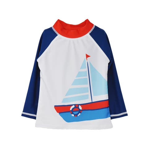 Sustainably Made UPF 50+ Kids' Graphic Rash Guard Swim Top