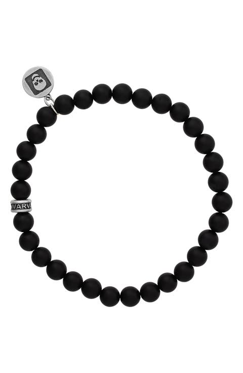 Men's Artisan Beaded Onyx Stretch Bracelet