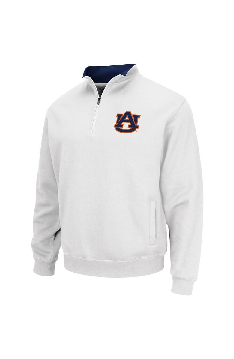 COLOSSEUM Men's Colosseum White Auburn Tigers Tortugas Logo Quarter-Zip Pullover Jacket, Alternate, color, White