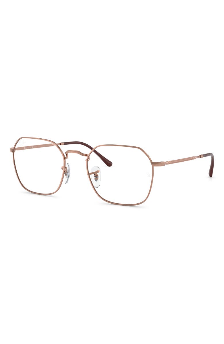 Ray-Ban Jim 53mm Irregular Optical Glasses, Alternate, color, Rose Gold