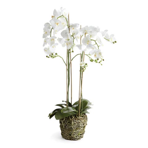 44" Phalaenopsis Orchid Drop-In Artificial Faux Floral Flower Plant
