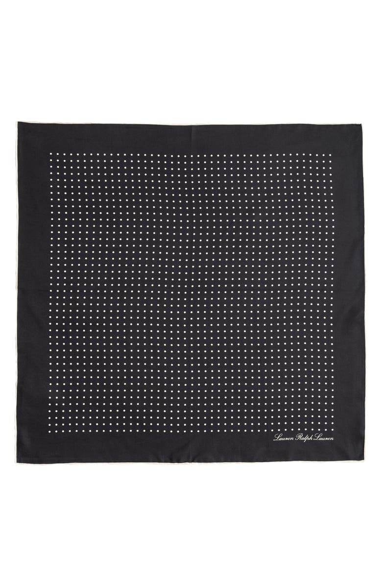 Lauren Ralph Lauren Polka Dot Square Silk Scarf, Alternate, color, 