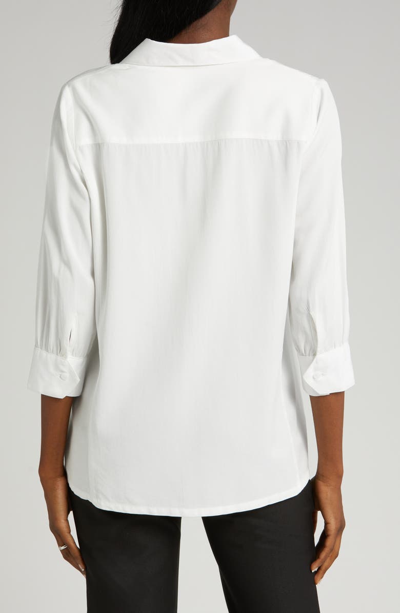 Marion Three-Quarter Sleeve Twill Maternity Button-Up Top, Alternate, color, 