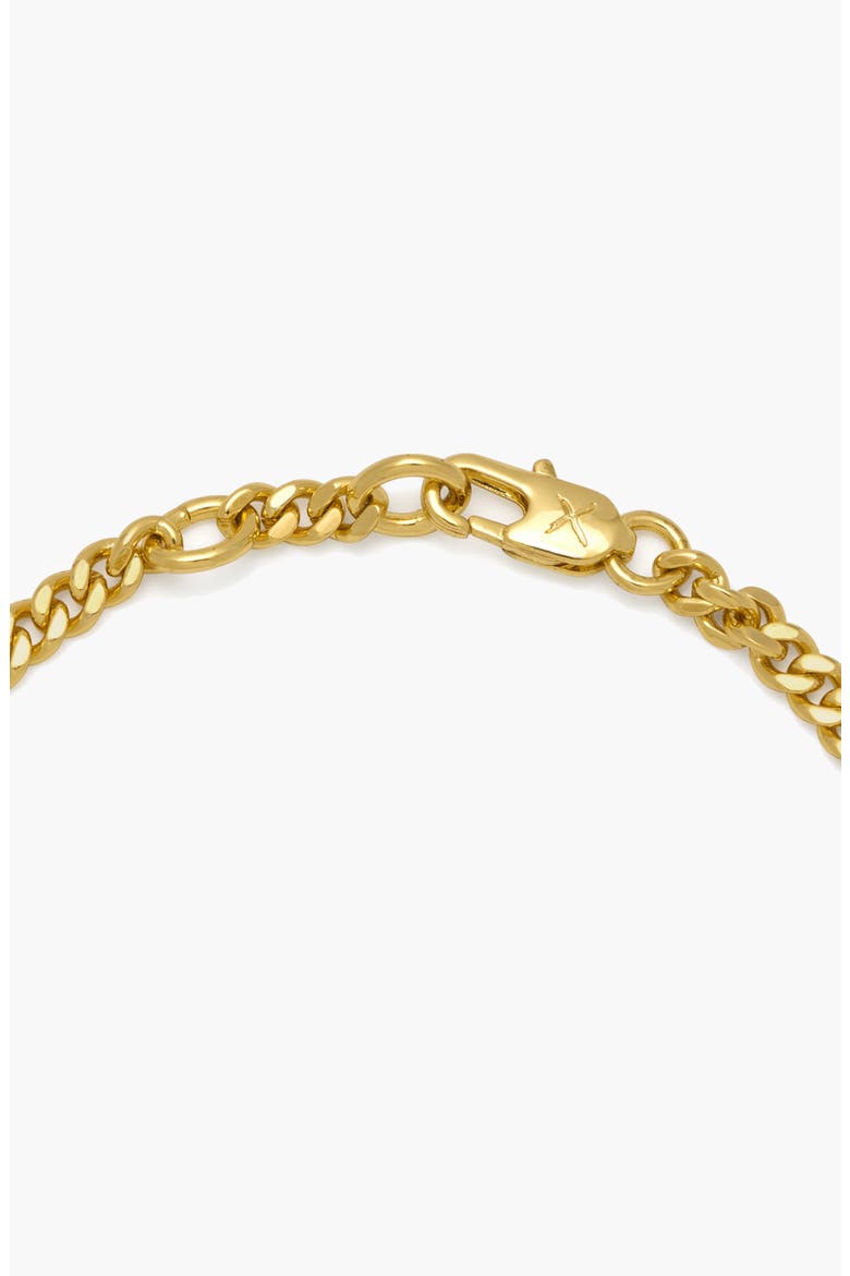 Pea Malachite Stone Curb Chain Bracelet in Gold, Alternate, color, Gold